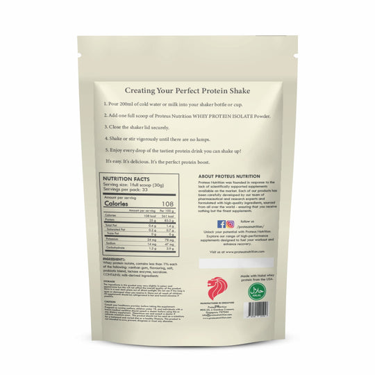 Vanilla Whey Protein Isolate Ingredients
