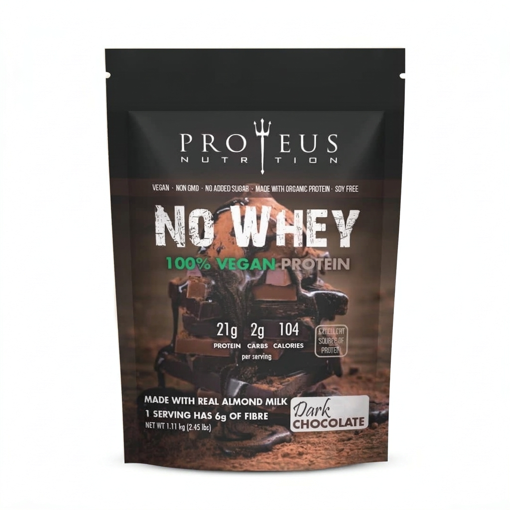 NO-WHEY Vegan Dark Chocolate Protein product photo on white
