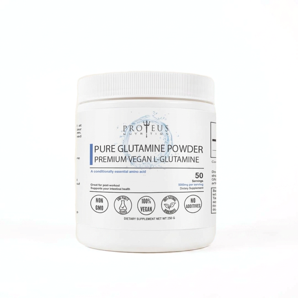 Pure Glutamine Powder 250g product photo on white