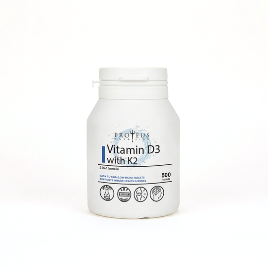 Vitamin D3 with K2 product photo on white