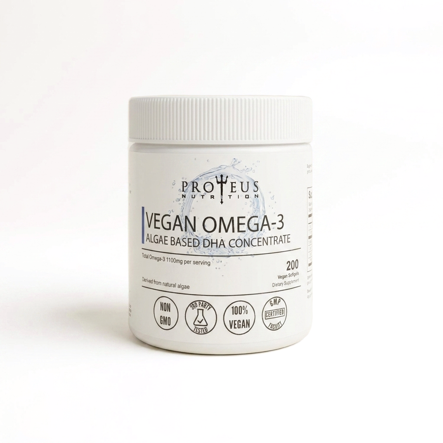 Vegan Omega-3 DHA Concentrate 1000mg (200 capsules) product photo on white